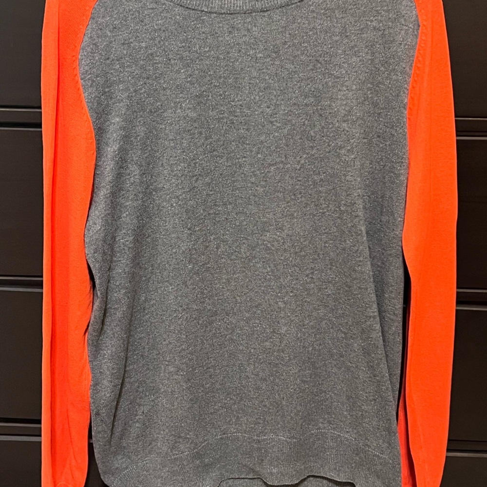 Gray and Orange Men's Sweater